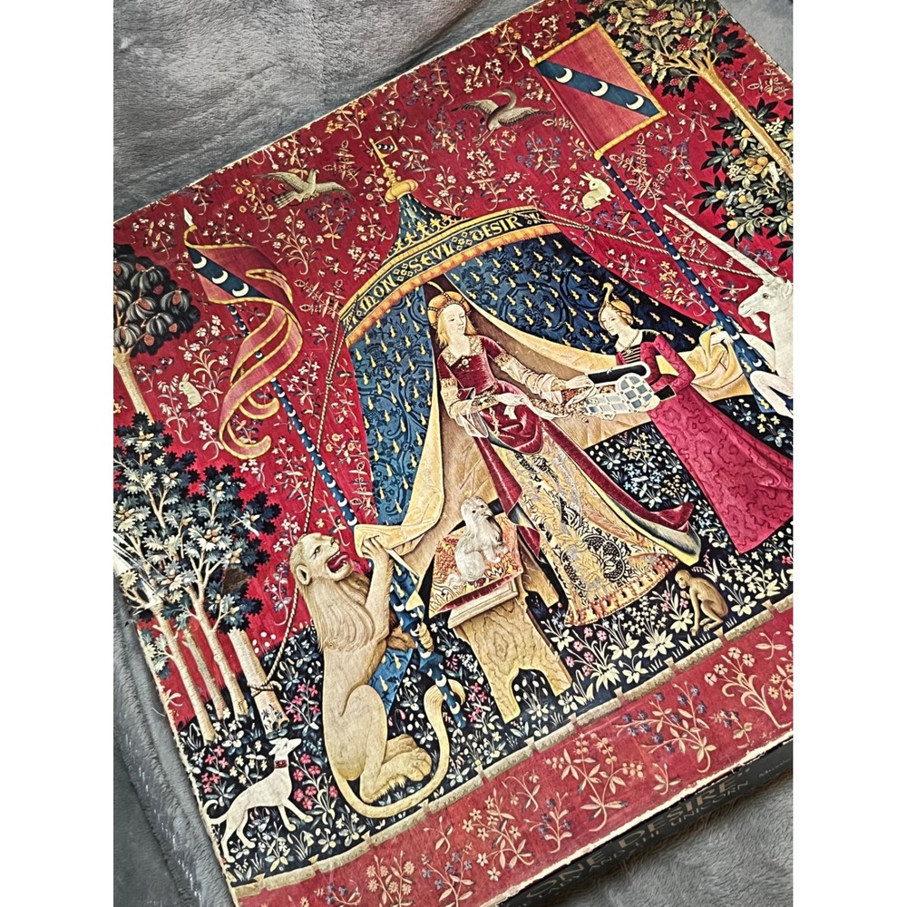 Vintage Springbok Lady Unicorn Tapestry Puzzle 500Pc Medieval Gothic Art Rare